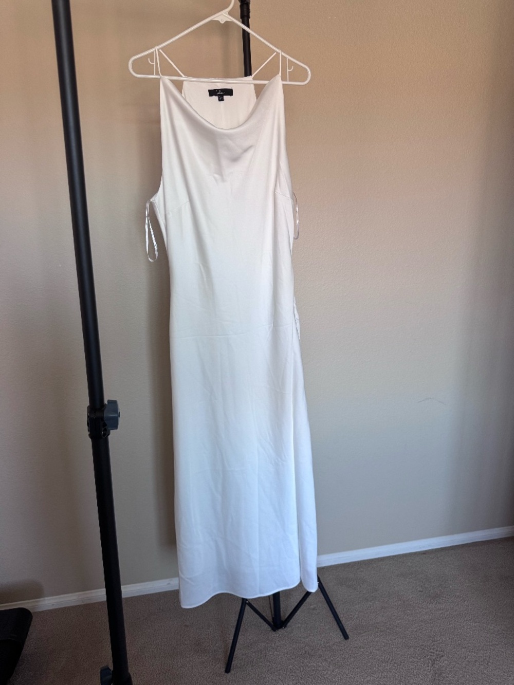 Lulus long white silky dress